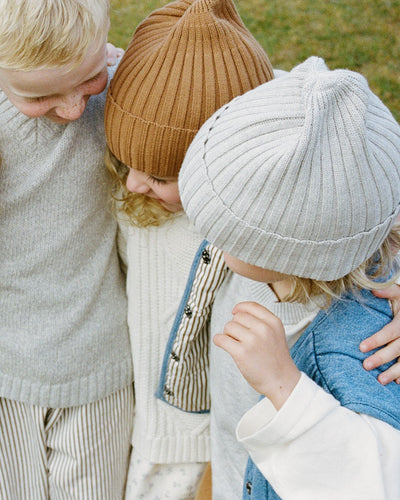 【GROWN】Ribbed Pixie Beanie Grey Marle 帽子 S,M,L（Sub Image-14） | Coucoubebe/ククベベ