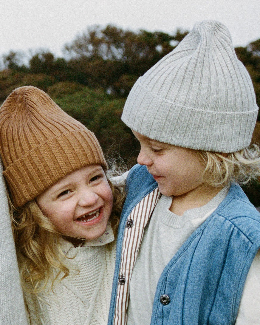 【GROWN】Ribbed Pixie Beanie Toast 帽子 S,M,L  | Coucoubebe/ククベベ