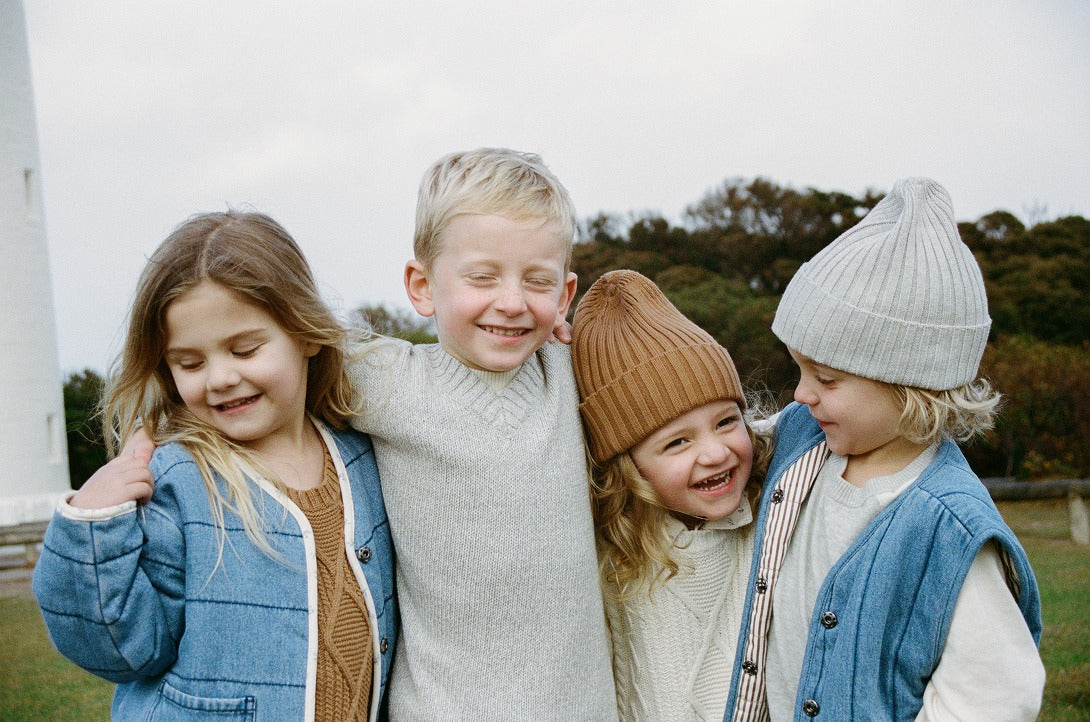 【GROWN】Ribbed Pixie Beanie Grey Marle 帽子 S,M,L  | Coucoubebe/ククベベ