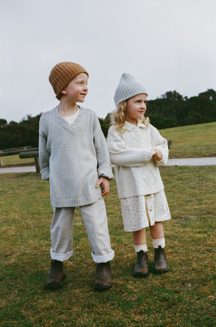 【GROWN】Ribbed Pixie Beanie Grey Marle 帽子 S,M,L  | Coucoubebe/ククベベ