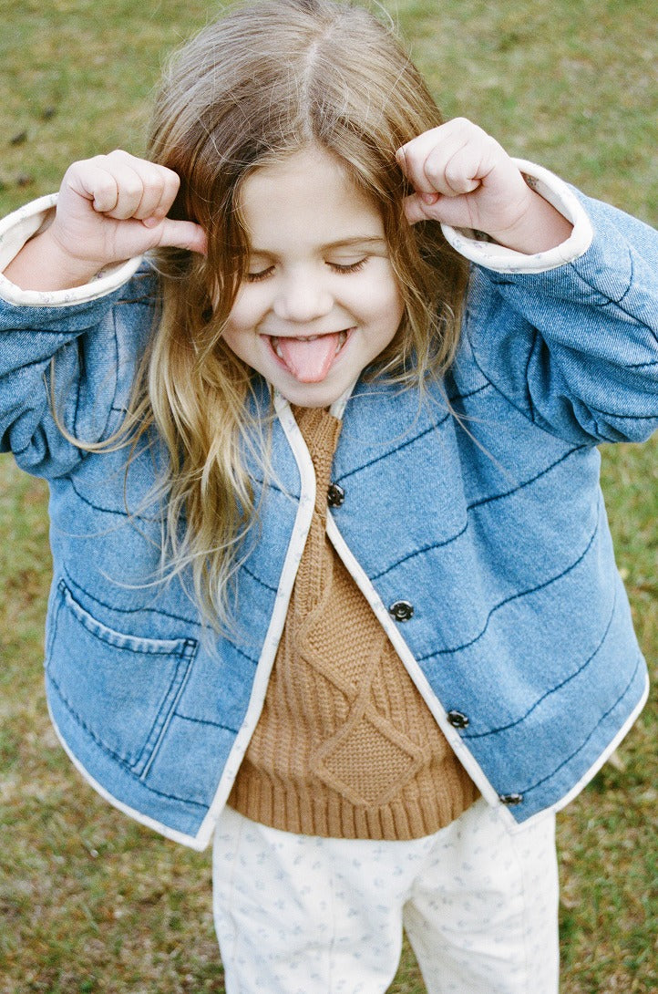 【GROWN】Chunky Cable Knit Vest Toast ベスト 12-18m,18-24m,2-3y,3-4y  | Coucoubebe/ククベベ