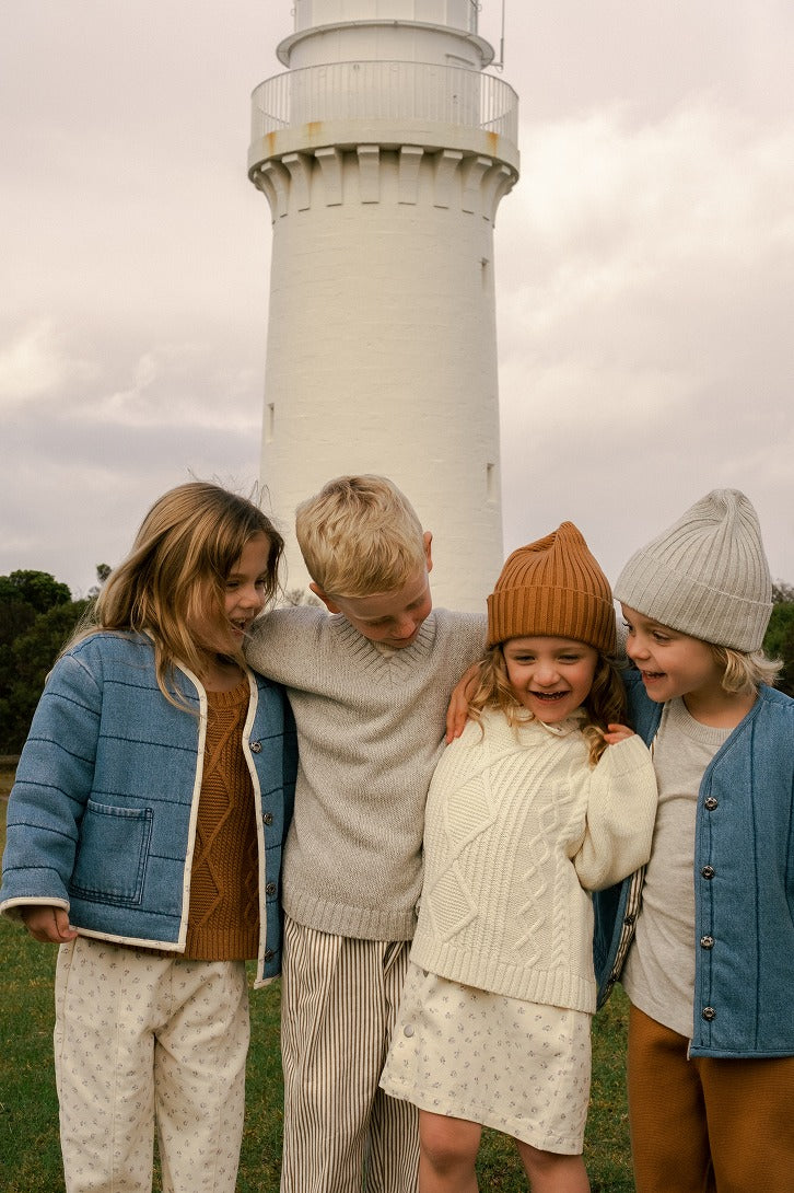 【GROWN】Chunky Cable Knit Pull Over Milk ニット 12-18m,18-24m,2-3y,3-4y  | Coucoubebe/ククベベ