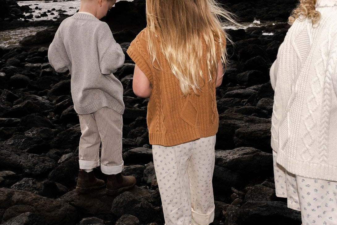 【GROWN】Chunky Cable Knit Vest Toast ベスト 12-18m,18-24m,2-3y,3-4y  | Coucoubebe/ククベベ
