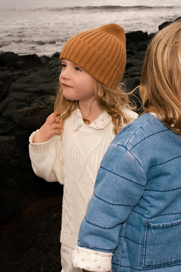 【GROWN】Ribbed Pixie Beanie Toast 帽子 S,M,L  | Coucoubebe/ククベベ
