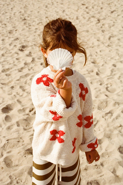 【GROWN】Knitted Posy Pull Over Milk ニット 12-18m,18-24m,2-3y（Sub Image-9） | Coucoubebe/ククベベ