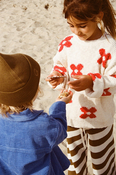 【GROWN】Diagonal Stripe Knit Flares Coffee パンツ 6-12m,12-18m,18-24m,2-3y（Sub Image-8） | Coucoubebe/ククベベ