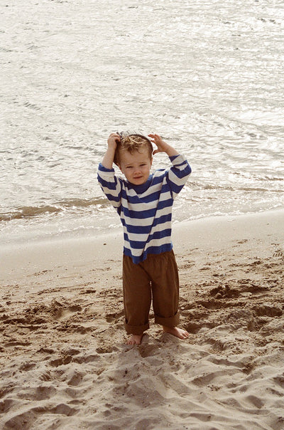 【GROWN】Stripe Long Sleeve Tee Sea Tシャツ 12-18m,18-24m,2-3y（Sub Image-12） | Coucoubebe/ククベベ