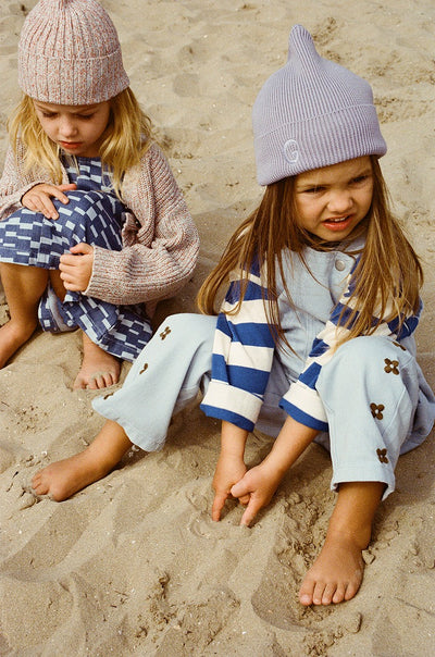 【GROWN】Organic Embroidery Posy Overalls Ice Blue オーバーオール 6-12m,12-18m,18-24m,2-3y（Sub Image-6） | Coucoubebe/ククベベ