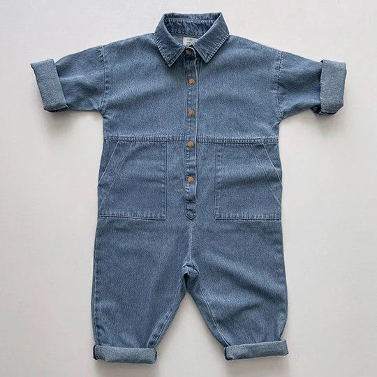 【THE SIMPLE FOLK】The Denim Boiler Suit light denim ボイラースーツ 18-24m,2-3y,3-4y,4-5y  | Coucoubebe/ククベベ