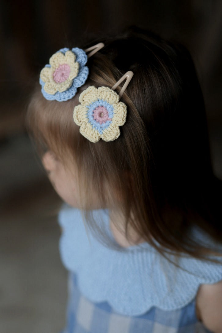 【Kalinka】Flower Crochet Clip Set Pineapple ヘアクリップセット  | Coucoubebe/ククベベ