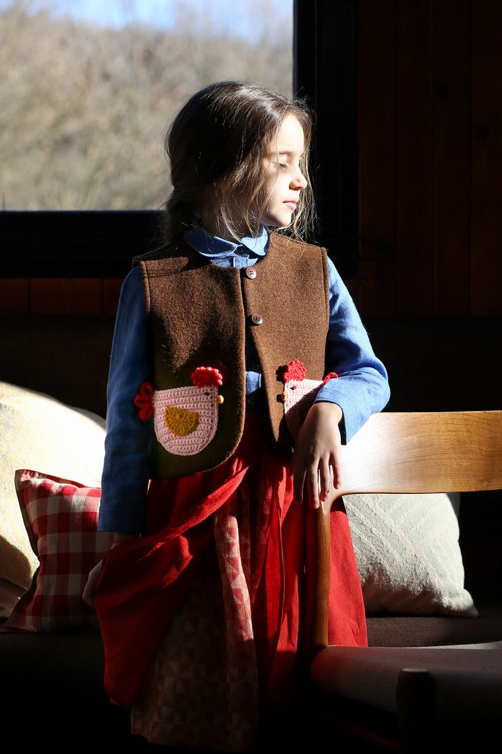 【Kalinka】【予約販売】Bree Linen Skirt Fiery Red スカート 2y,4y  | Coucoubebe/ククベベ