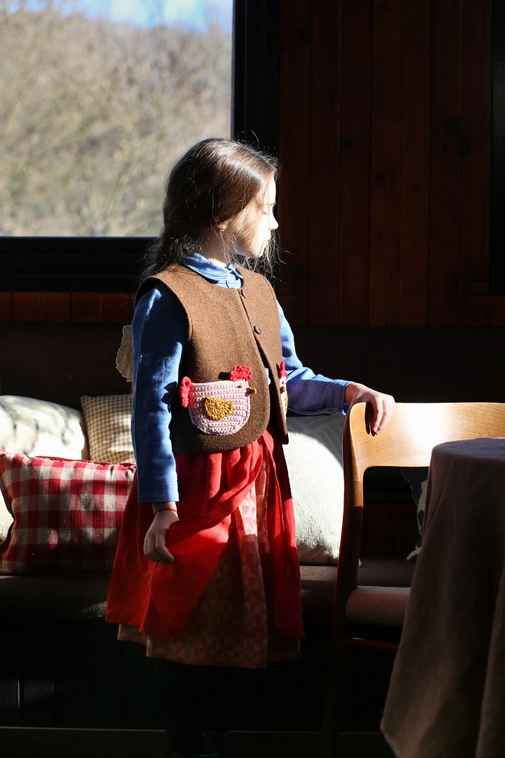 【Kalinka】【予約販売】Bree Linen Skirt Fiery Red スカート 2y,4y  | Coucoubebe/ククベベ