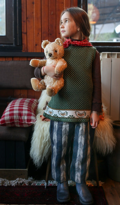 【Kalinka】Nikabrik Linen Pants Grey Chevron パンツ 2y,4y（Sub Image-3） | Coucoubebe/ククベベ