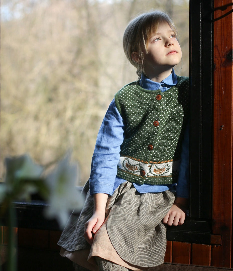 【Kalinka】Dakota Vest Garden Green ベスト 2y,4y  | Coucoubebe/ククベベ