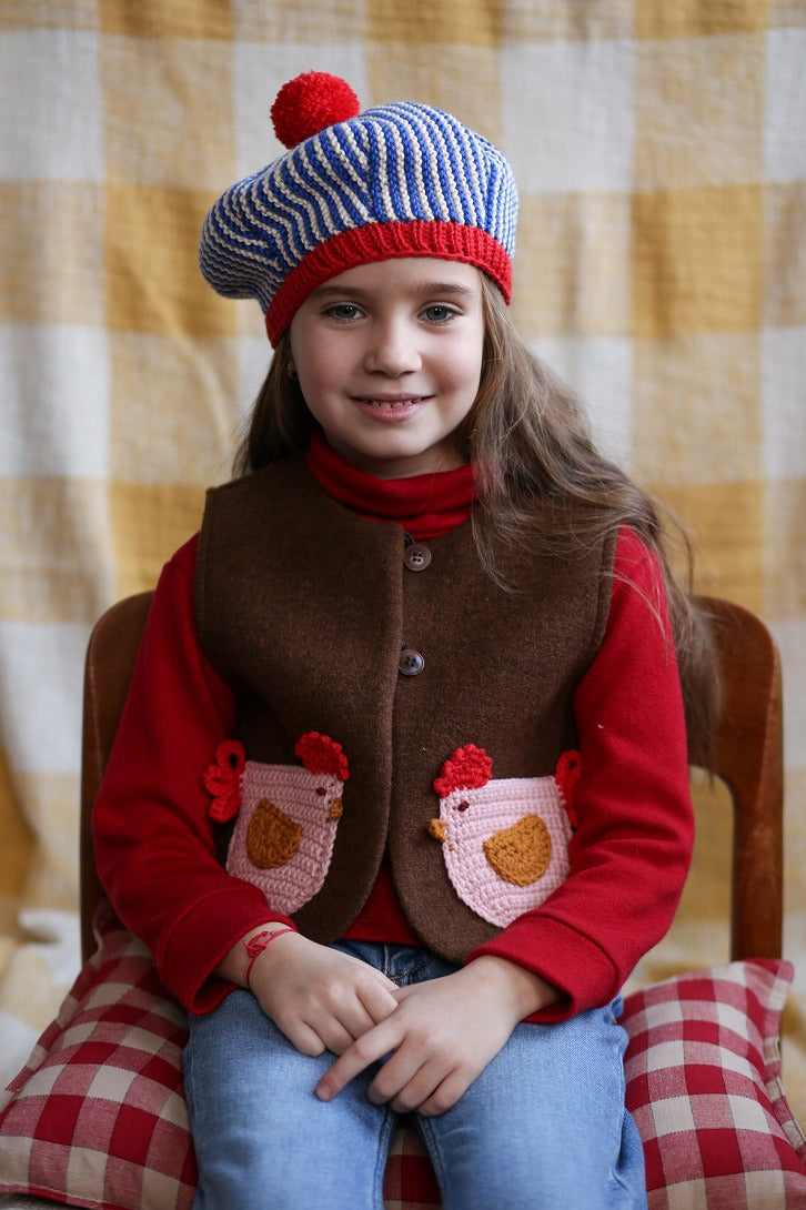 【Kalinka】Caspian Chicken Vest Dark Chocolate ベスト 2y,4y  | Coucoubebe/ククベベ