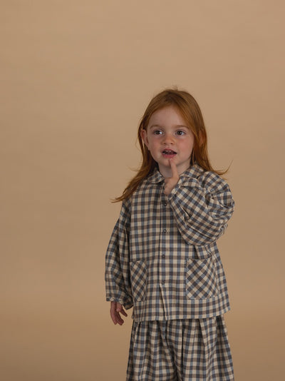 【organic zoo】Shoreline Gingham Lodge Shirt シャツ 6-12M,1-2Y,2-3Y,3-4Y,4-5Y（Sub Image-4） | Coucoubebe/ククベベ