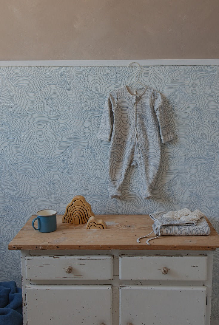 【organic zoo】Seascape Zip Sleepsuit Undyed ロンパース 0-3M,3-6M,6-12M  | Coucoubebe/ククベベ