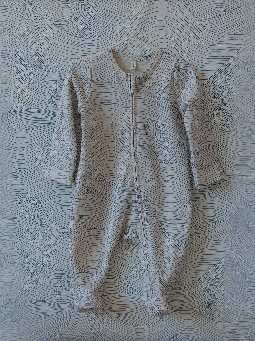 【organic zoo】Seascape Zip Sleepsuit Undyed ロンパース 0-3M,3-6M,6-12M  | Coucoubebe/ククベベ