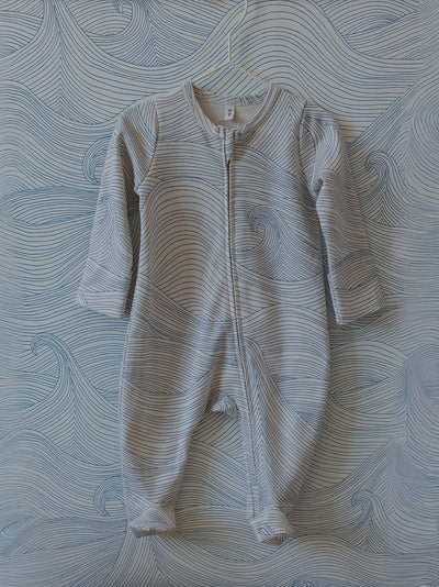 【organic zoo】Seascape Zip Sleepsuit Undyed ロンパース 0-3M,3-6M,6-12M（Sub Image-15） | Coucoubebe/ククベベ