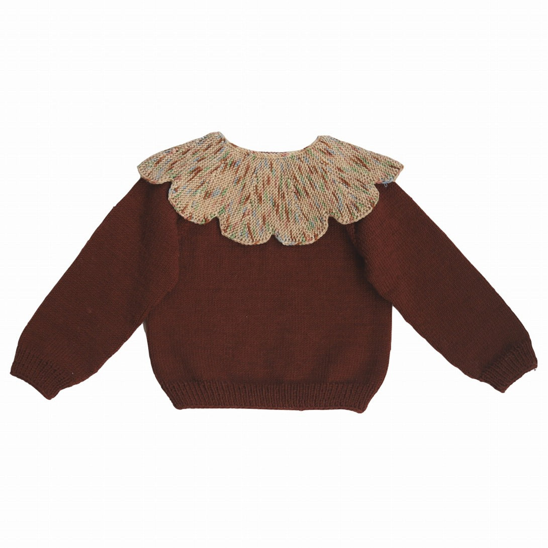 【Kalinka】Daisy Sweater Chestnut/Cottoncandy セーター 2y  | Coucoubebe/ククベベ