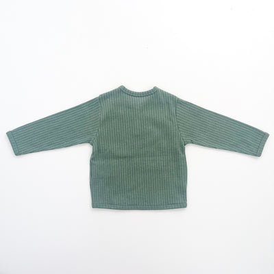 【PLAY UP】【40%OFF】Ribbed jersey knit T-shirt khaki 長袖リブTシャツ 12m,18m,24m,36m（Sub Image-4） | Coucoubebe/ククベベ