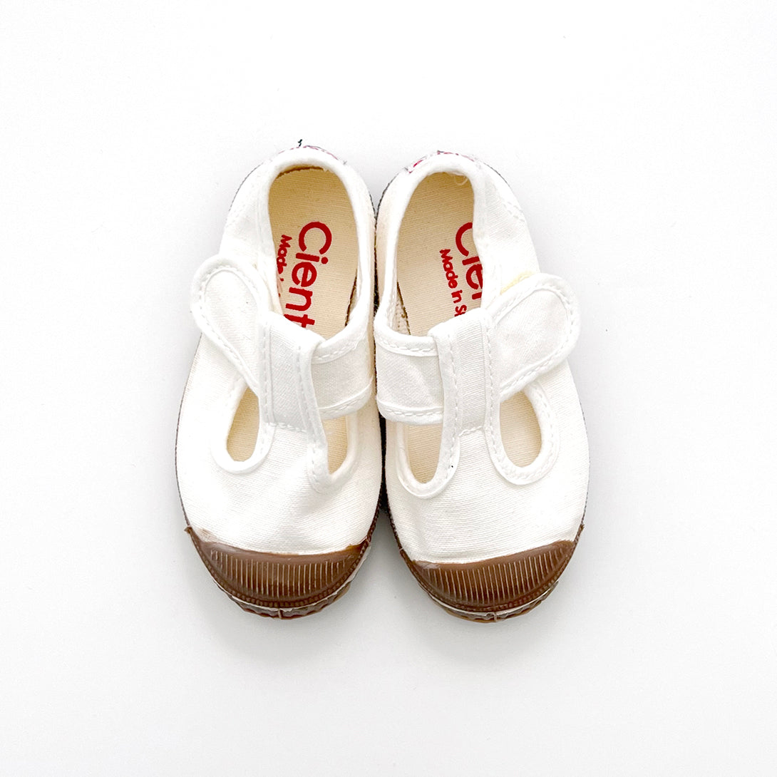 【Cienta】T strap shoes brown sole dyed Blanco Tストラップシューズ日本限定 白 size21-29  | Coucoubebe/ククベベ