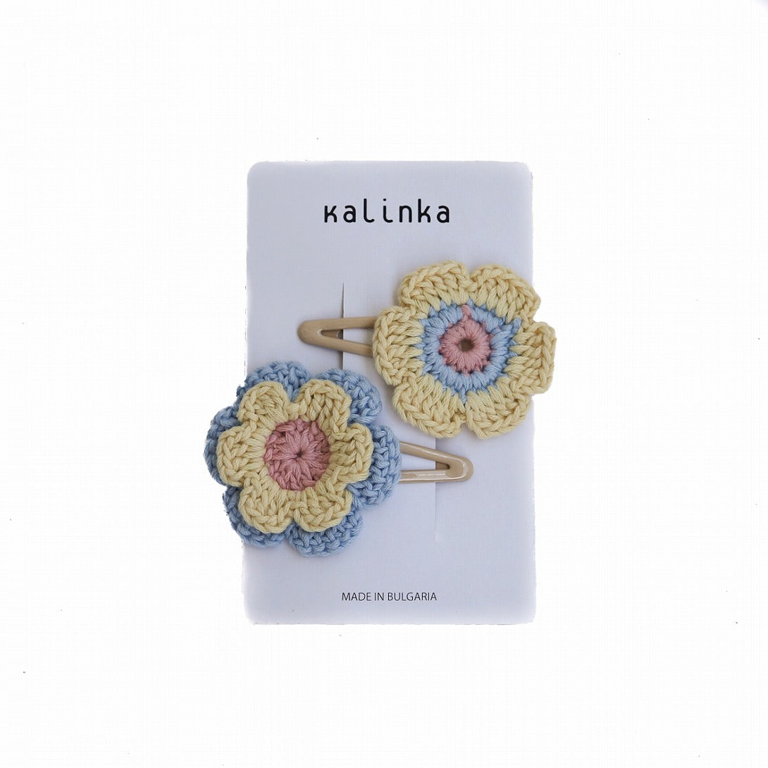【Kalinka】Flower Crochet Clip Set Pineapple ヘアクリップセット  | Coucoubebe/ククベベ