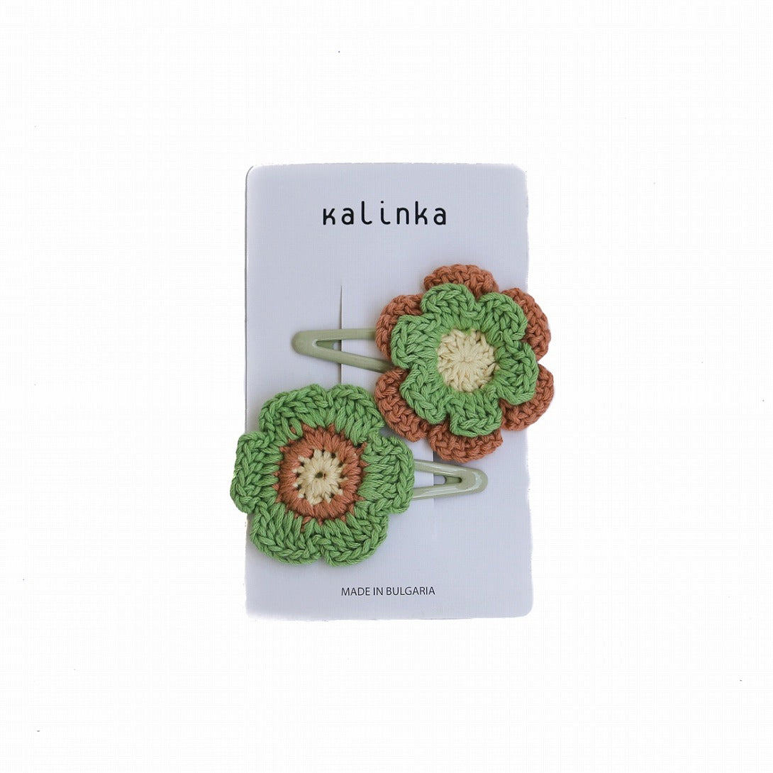 【Kalinka】Flower Crochet Clip Set Forest ヘアクリップセット  | Coucoubebe/ククベベ