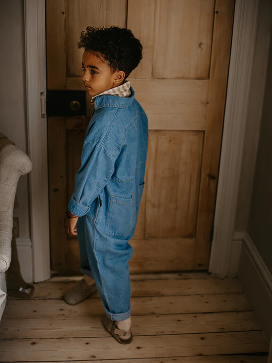 【THE SIMPLE FOLK】The Denim Boiler Suit light denim ボイラースーツ 18-24m,2-3y,3-4y,4-5y  | Coucoubebe/ククベベ