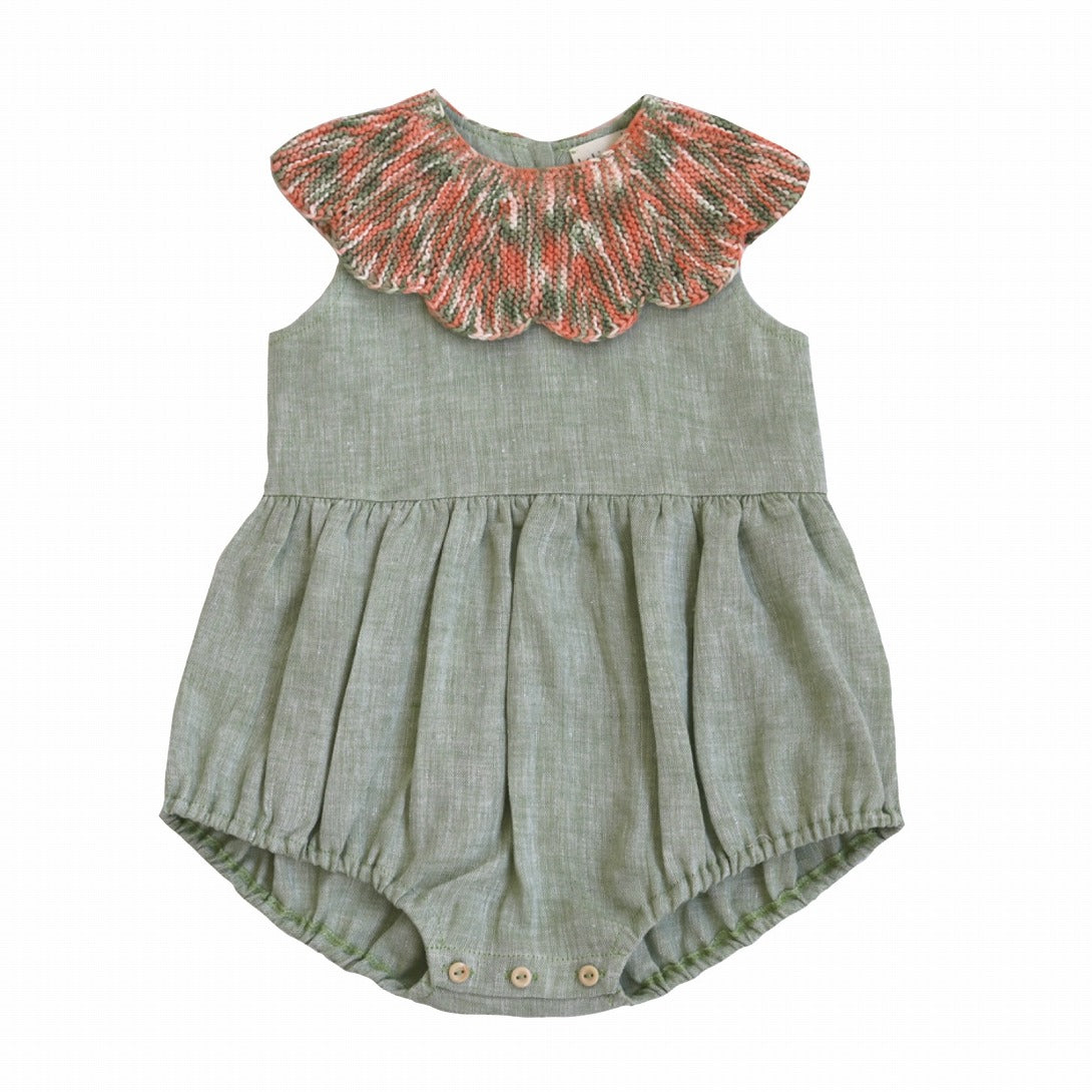 【Kalinka】Cordelia Romper Sage/ Sunset ロンパース 12m,18m,2y,3y  | Coucoubebe/ククベベ