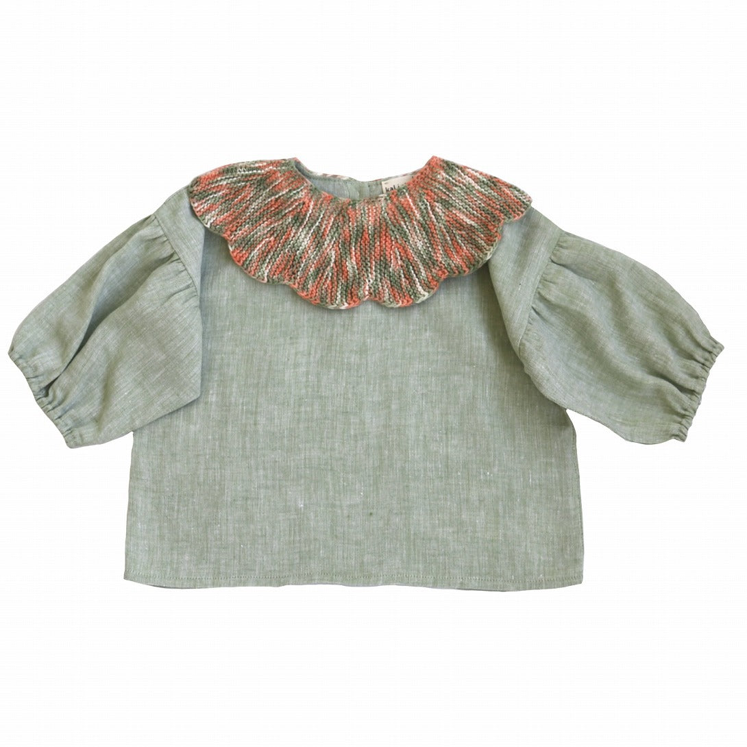 【Kalinka】Liliana Shirt Sage/ Sunset シャツ 2y,4y  | Coucoubebe/ククベベ