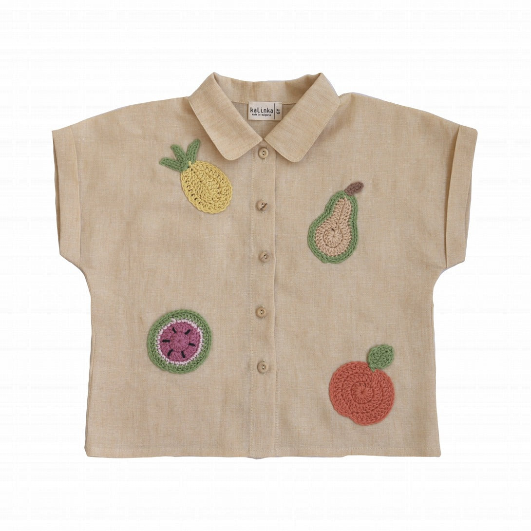 【Kalinka】Olive Shirt Latte シャツ 2y,4y  | Coucoubebe/ククベベ