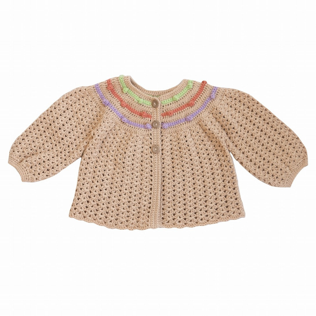 【Kalinka】Celine Cardigan Latte  カーディガン 2y,4y  | Coucoubebe/ククベベ