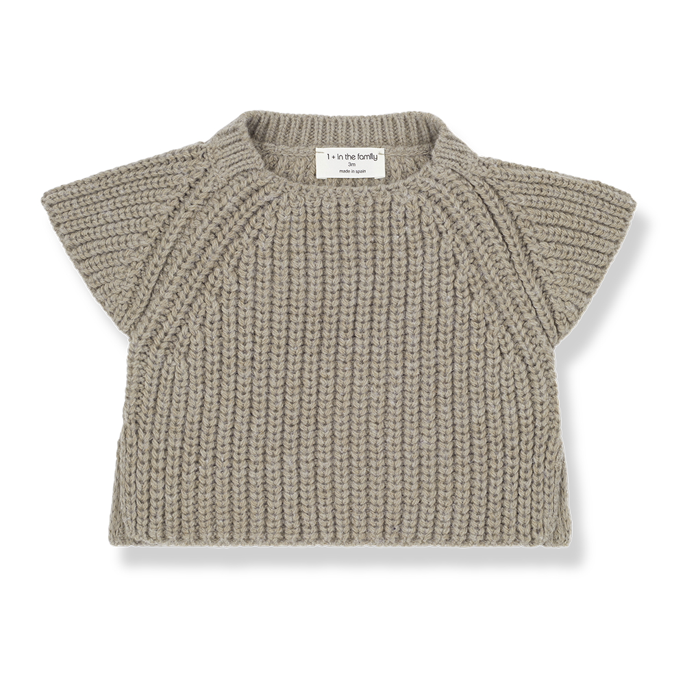 【1＋in the family】【40%OFF】INDY-bb taupe ニットベスト 12m,18m,24m,36m  | Coucoubebe/ククベベ