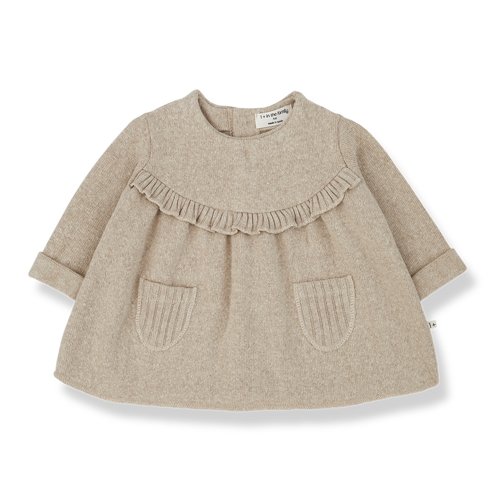 【1＋in the family】ISONA beige ワンピース 12m,18m,24m  | Coucoubebe/ククベベ