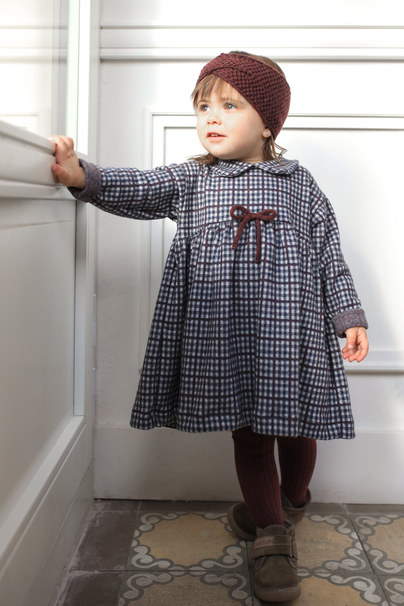 【1＋in the family】JULIA collar dress dark-blue ワンピース 12m,18m,24m,36m  | Coucoubebe/ククベベ