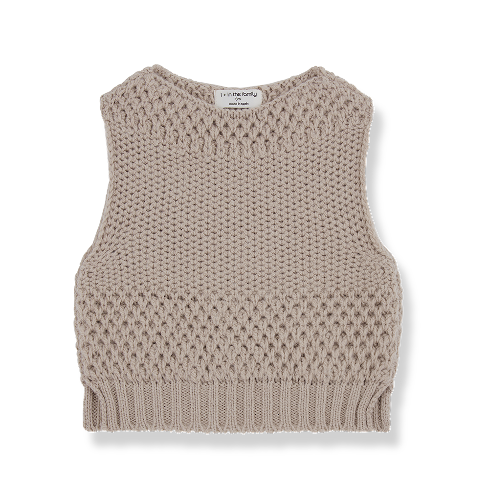 【1＋in the family】KARIN-bb vest tortora ベスト 12m,18m,24m,36m  | Coucoubebe/ククベベ