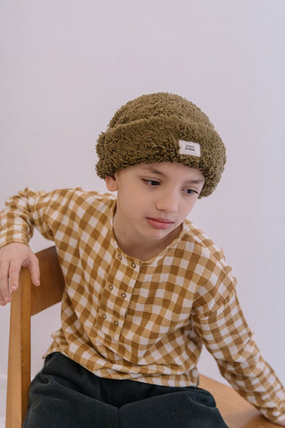 【STUDIO BOHEME】MOUTON BEANIE KAKI ニット帽 1-2Y,3-5Y（Sub Image-3） | Coucoubebe/ククベベ