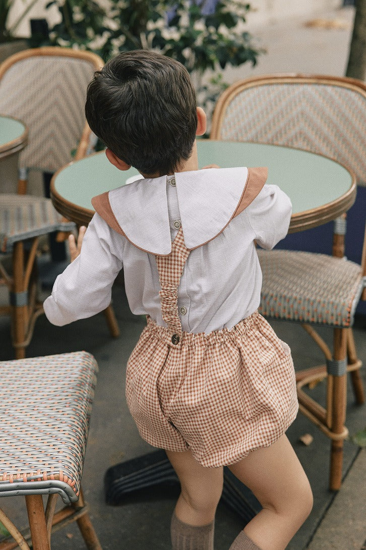 【Maison Marelle】Bloomer straps TERNES seersucker terracota ブルマ 12m,18m,24m,36m  | Coucoubebe/ククベベ