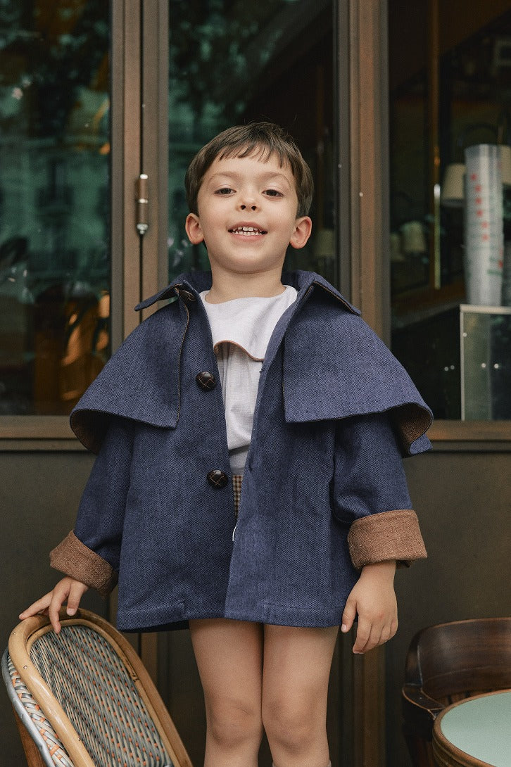 【Maison Marelle】Jacket with AMOVIBLE cape SHERLOCK ジャケット 12m,18m,24m,36m,4y  | Coucoubebe/ククベベ