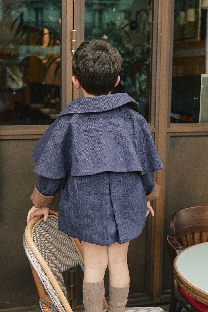 【Maison Marelle】Jacket with AMOVIBLE cape SHERLOCK ジャケット 12m,18m,24m,36m,4y  | Coucoubebe/ククベベ