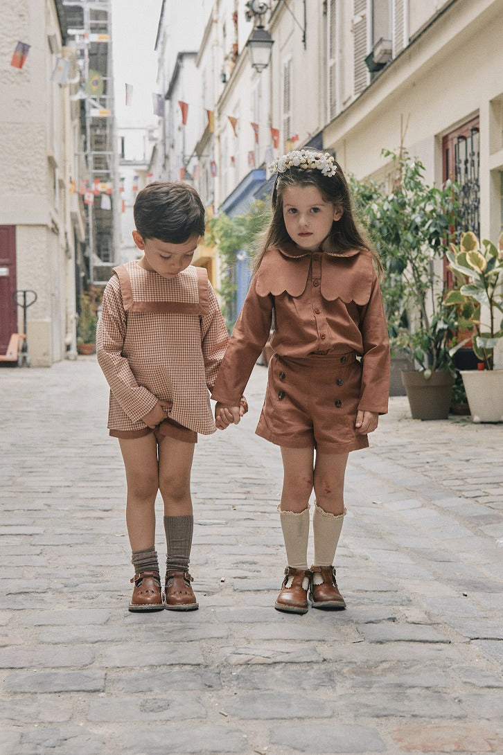 【Maison Marelle】Short SÈVRES brick ショートパンツ 12m,18m,24m,36m  | Coucoubebe/ククベベ