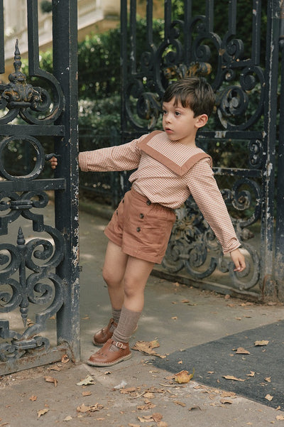 【Maison Marelle】Short SÈVRES brick ショートパンツ 12m,18m,24m,36m（Sub Image-13） | Coucoubebe/ククベベ