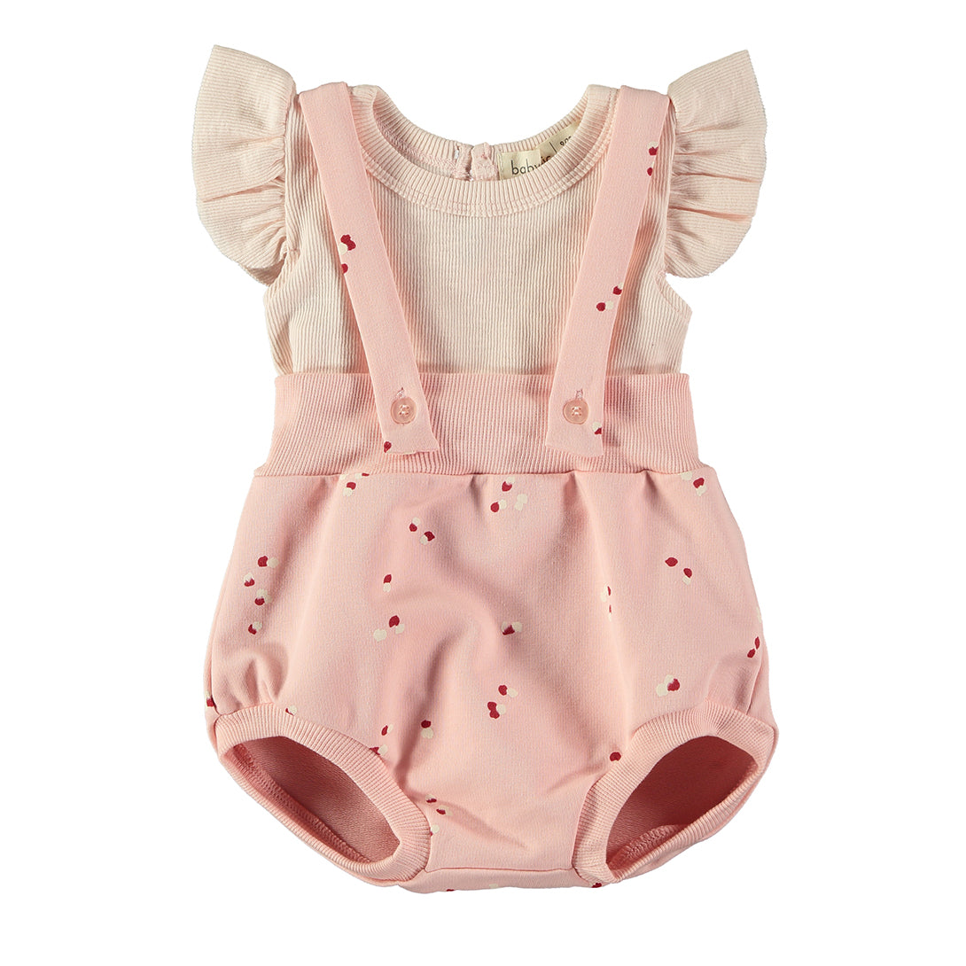 【babyclic】【40％off】Bloomer with suspenders ＋T-shirts  Pink　サスペンダー付きブルマとTシャツのセット　6/9m,9/12m  | Coucoubebe/ククベベ