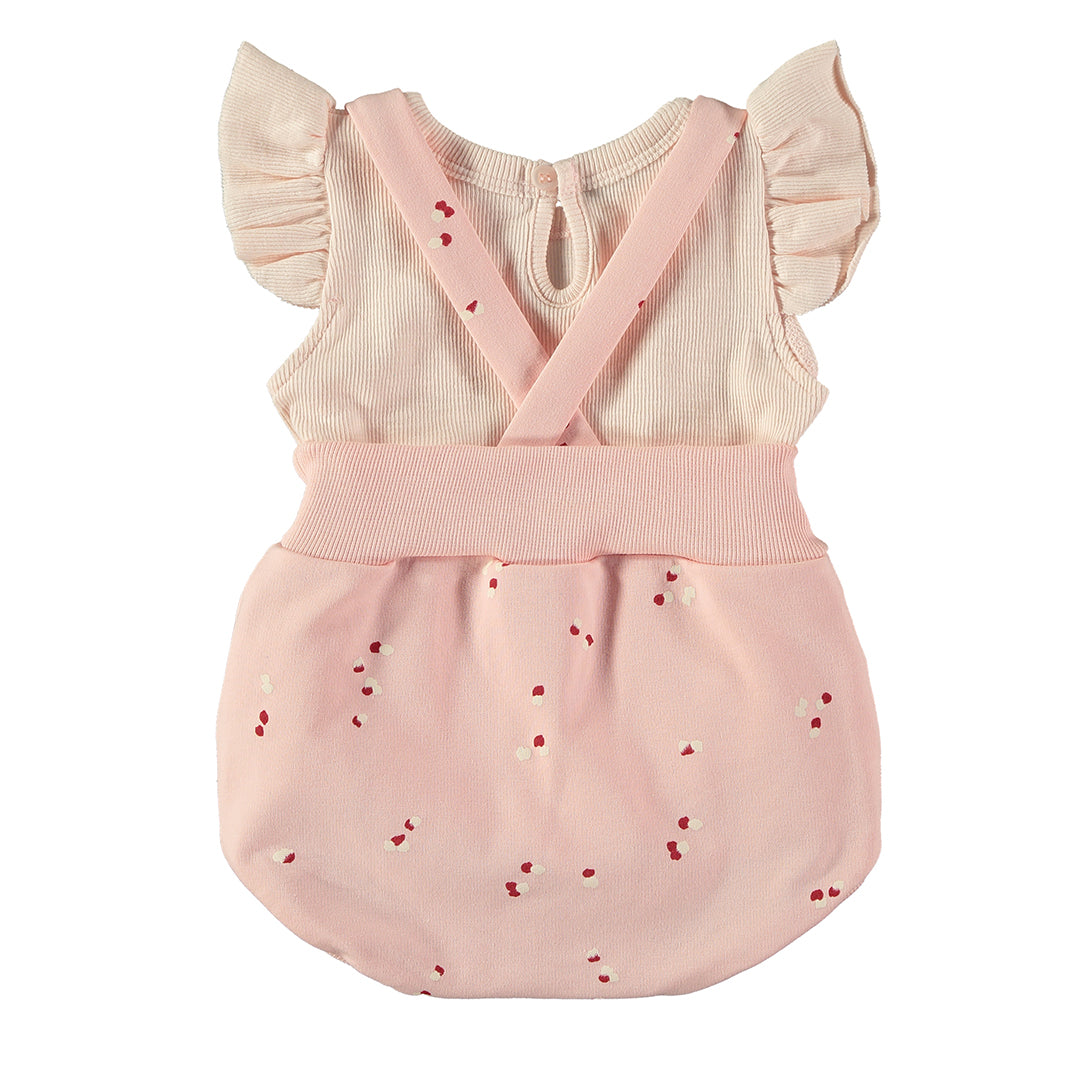 【babyclic】【40％off】Bloomer with suspenders ＋T-shirts  Pink　サスペンダー付きブルマとTシャツのセット　6/9m,9/12m  | Coucoubebe/ククベベ