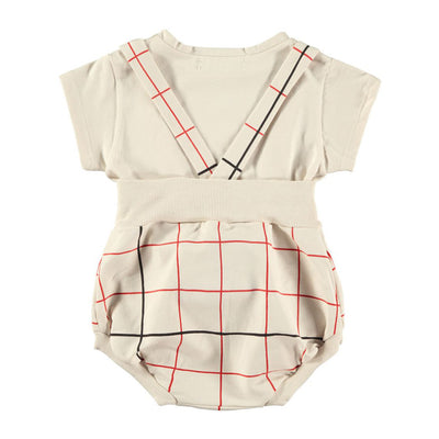 【babyclic】【30%OFF】T-shirts+Bloomers with suspenders Grid Red Tシャツとブルマのセット 9m,12m（Sub Image-2） | Coucoubebe/ククベベ