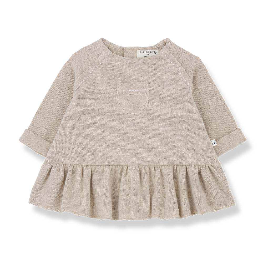【1＋in the family】LAURE dress beige ワンピース 12m,18m,24m  | Coucoubebe/ククベベ