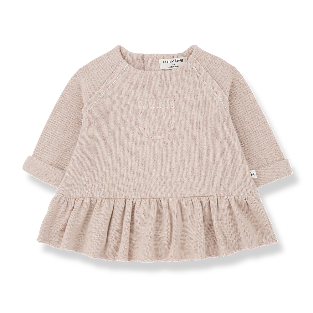 【1＋in the family】LAURE dress nude ワンピース 12m,18m,24m  | Coucoubebe/ククベベ