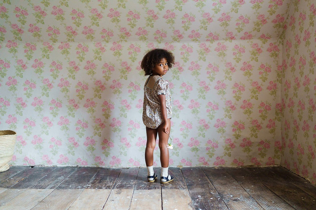 little cotton clothes】Emille Romper Yarrow Floral ロンパース 6
