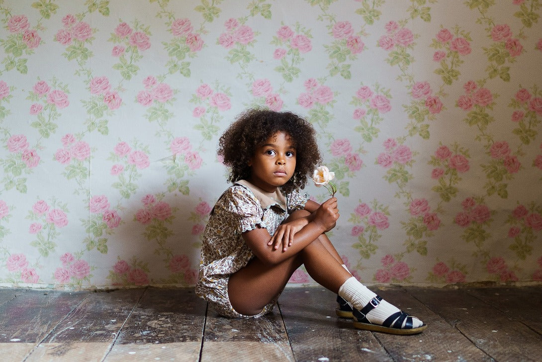 little cotton clothes】Emille Romper Yarrow Floral ロンパース 6 